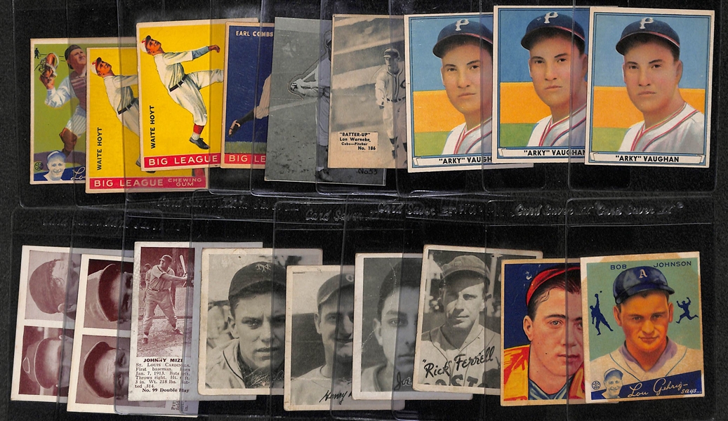 Lot of (18) Mostly PR-GD Quality 1930s-40s Baseball Cards Inc. Play Ball, Batter's Up, and Goudey Cards